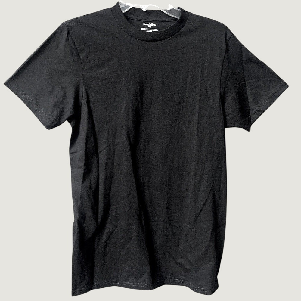 Goodfellow & Co Mens Short Sleeve Crew Neck Cotton T Shirt Black Small Small
